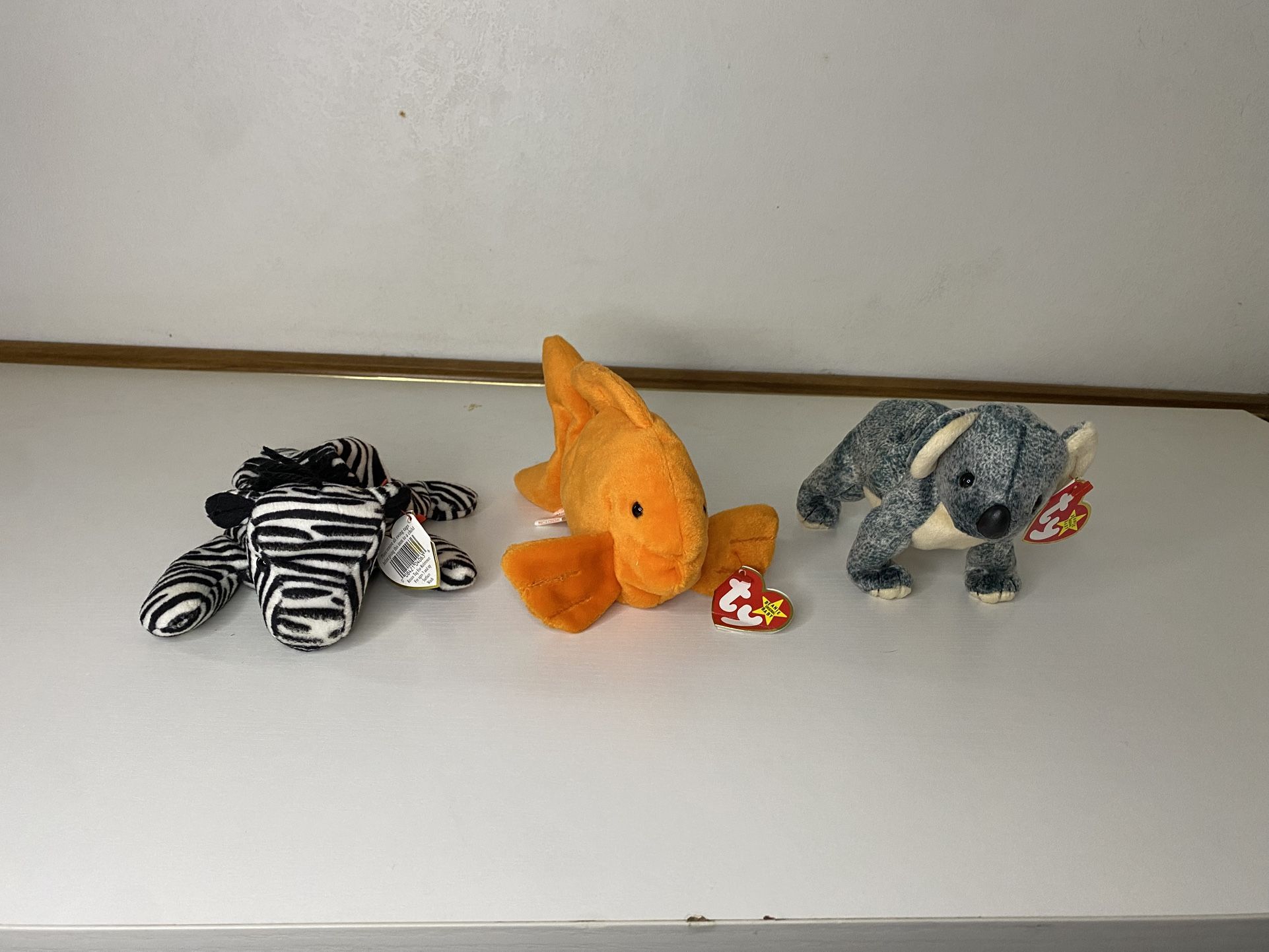 Set of 3 Ty Original Beanie Babies – Ziggy, Goldie & Eucalyptus