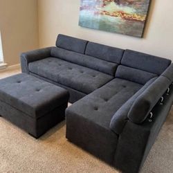 New Sectional Sleeper With Ottoman In Box 📦 Buy Now Pay Later $39 Down 