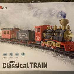 Hot Bee 9015 Classical Train Set Toy Smoke Light Battery Operated open box