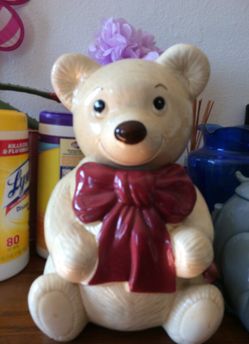 2 piece/ teddy bear jar