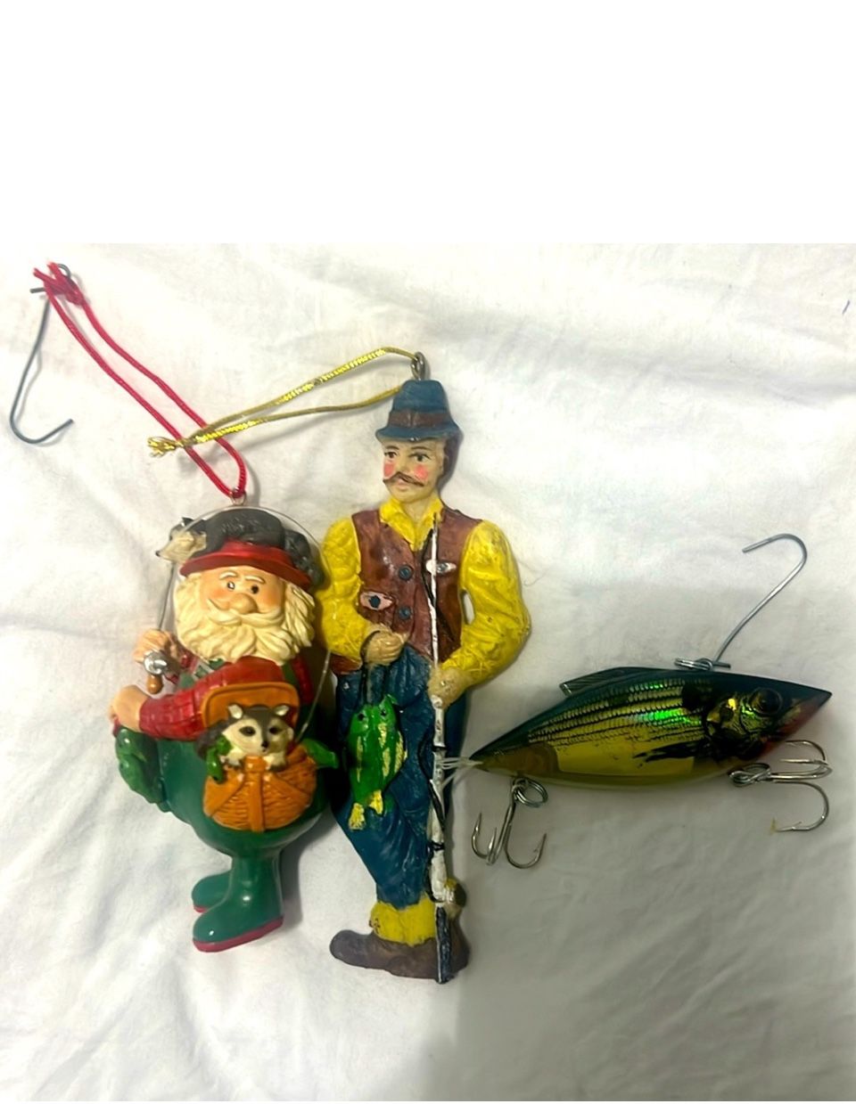 Vintage Christmas Ornaments Fishing