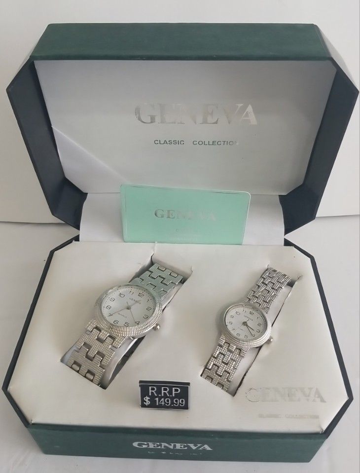 π¨π»Father's DayβοΈβ¨ Brand New Geneva Watch Set β His & Hers β Silver Classic Collection β¨
π²Price: $50 (Firm)