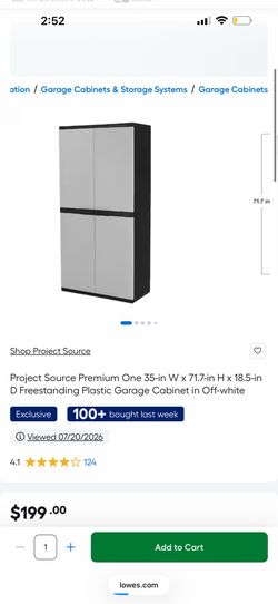 Plastic storage cabinet