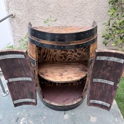 Whiskey Barrel Bar Cabinet