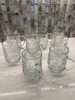 Vintage Princess House Crystal Fantasia Coffee Mugs set of 10
