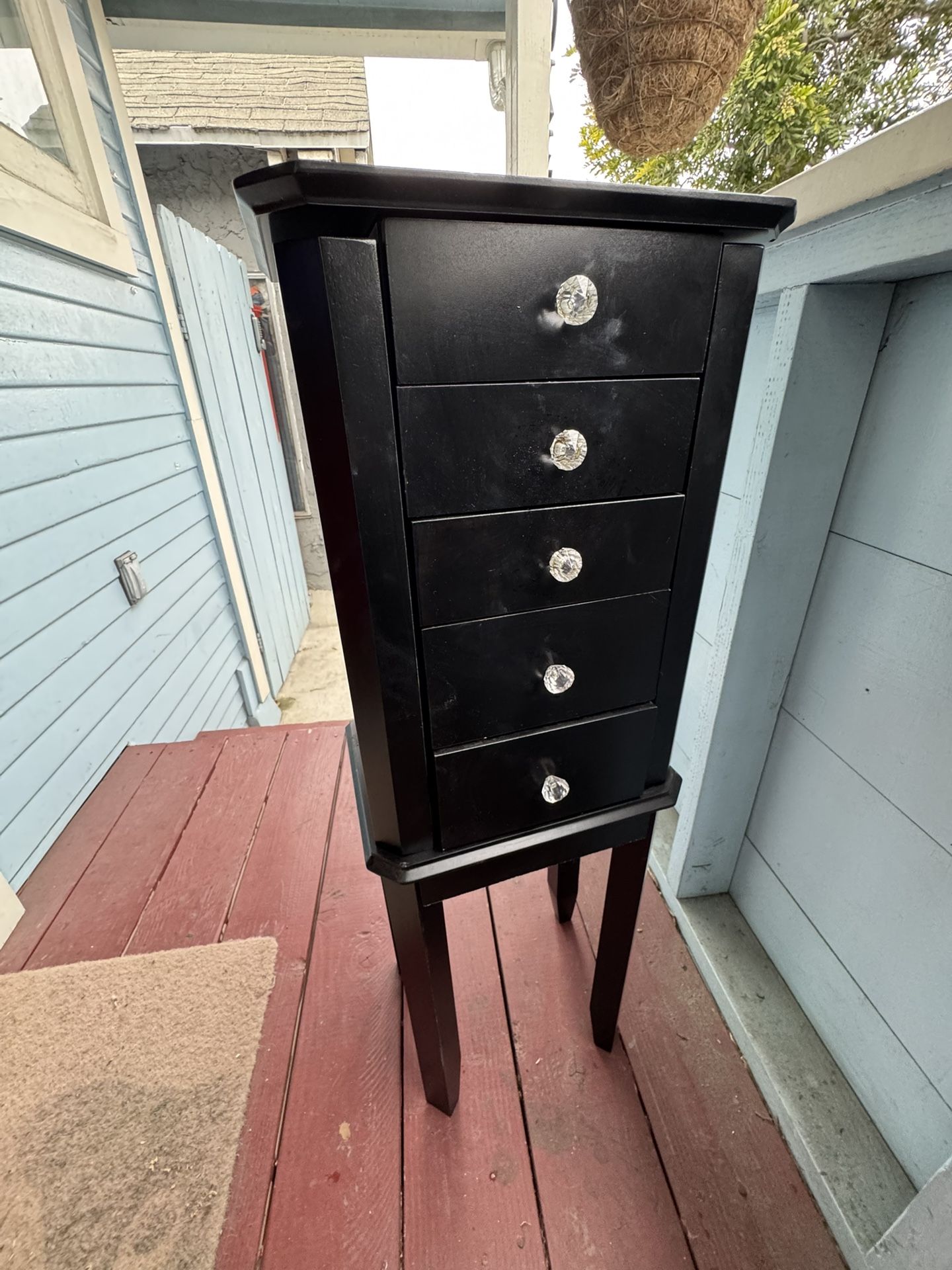 Black End Table With Organization Drawers
