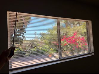 5 white cordless window blinds 71” (with hardware) - $100