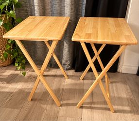 Set of 2 Wooden Folding TV Tray Tables – $35