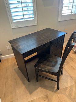 Solid wood desk and chair