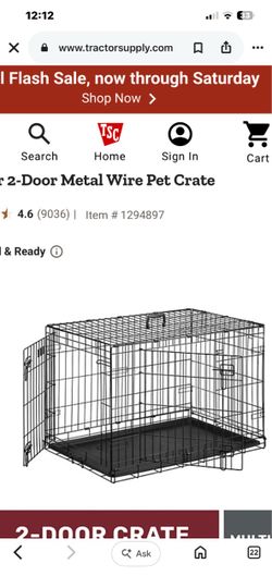 36 inch dog crate double door