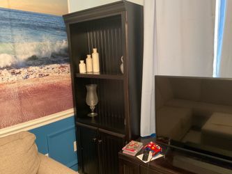 Wooden bookcases and entertainment center Raymour & Flannigan FREE