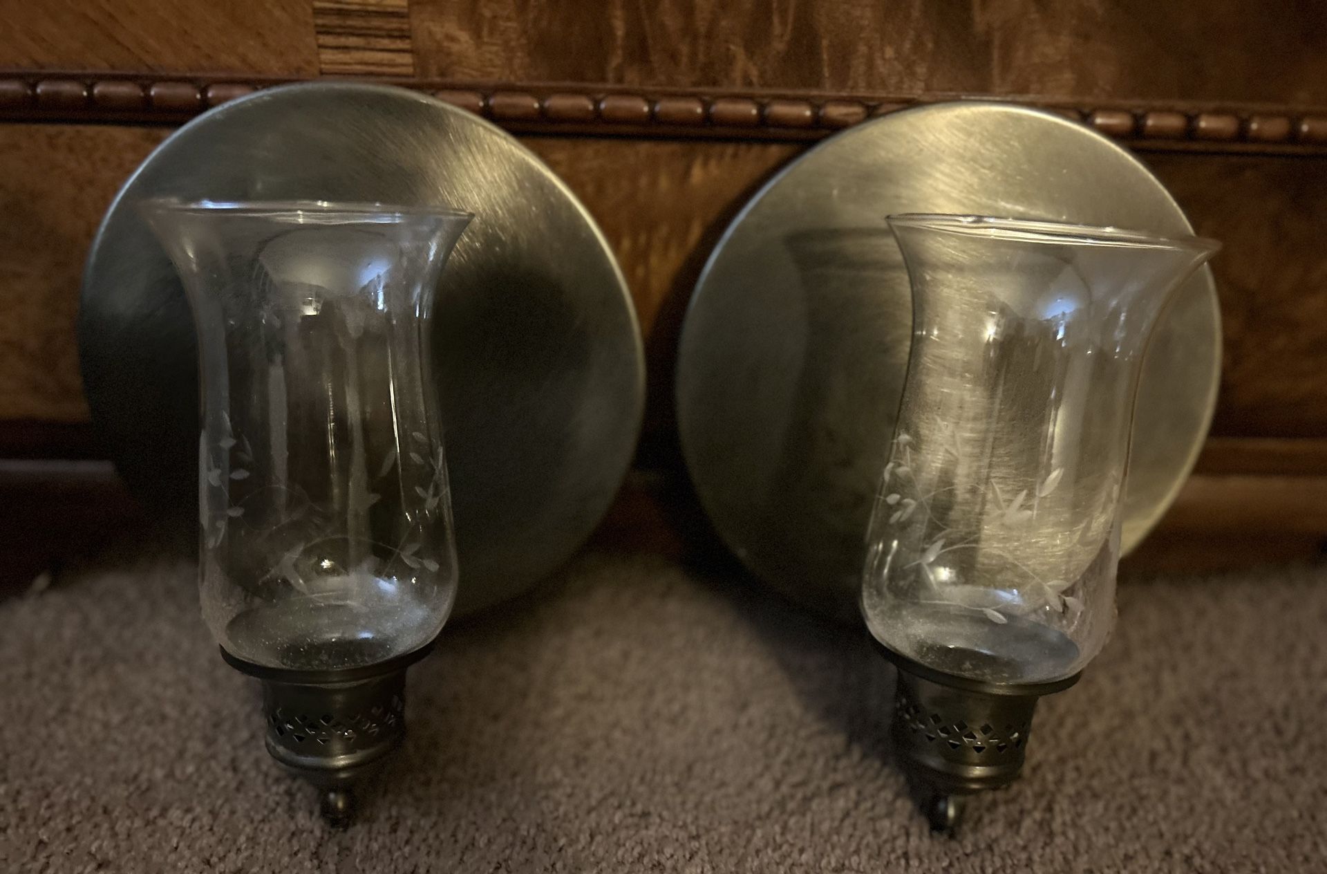 Princess House Vintage Wall Mount Hurricane Lamps