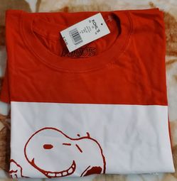 Peanuts "Weekend Goals" Red Graphic T-shirt- XL