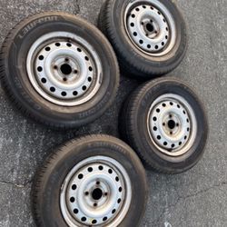 4 - 185/70r13 4x100 4x3.94 Stock Honda Civic Corolla Wheels Rims Good 80% Treads Tires!