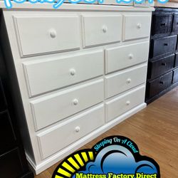 Nine Drawer White Pinewood Dresser Cajonera Comoda Nueva Chest 