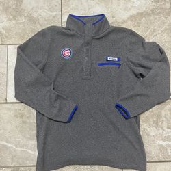 Chicago Cubs Columbia PFG Fleece Pullover Sweatshirt MLB Jacket Snap Sz Medium  