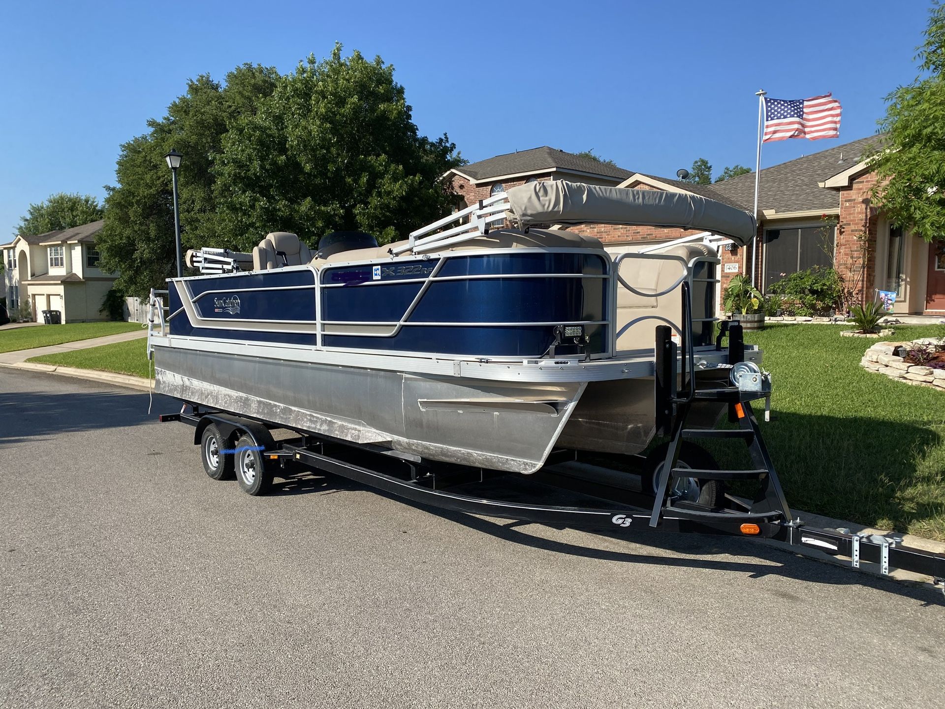 2017 Suncatcher X322 RF Tritoon w/trailer for Sale in Harker Heights