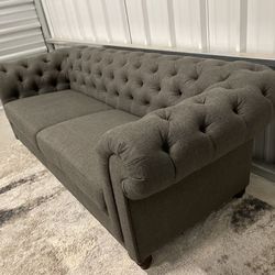 Gray Chesterfield Tufted 3 Seater Sofa
