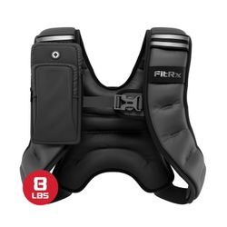 Fitrx 8lbs black weighted workout gym running vest