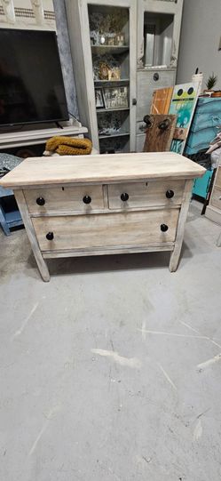 Just Finished This very old Dresser. 3 drawers. Gave it a weathered look