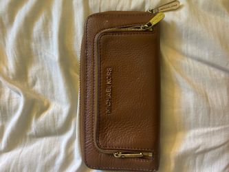 Michael Kors Brown Leather Zip-Around Wallet