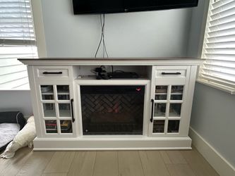 Working Electric Fireplace with Storage