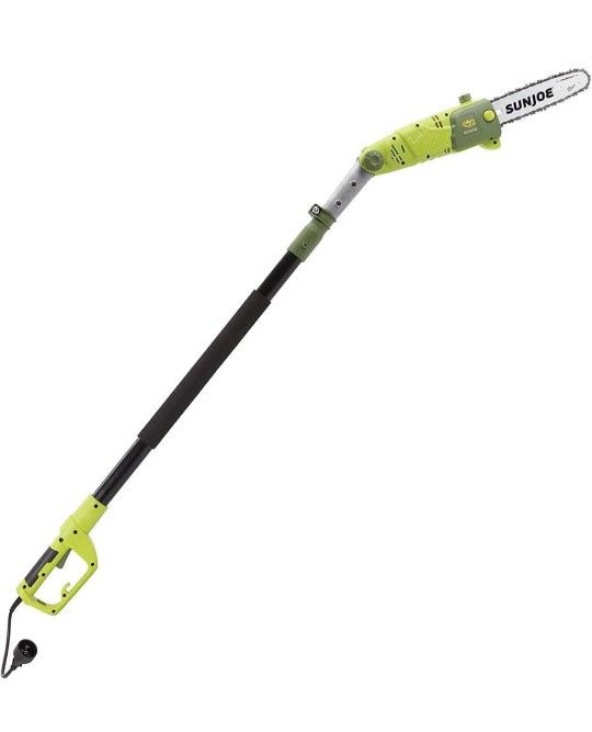 Sun Joe SWJ803E 10 inch 8.0 Amp Electric Multi-Angle Pole Chain Saw, Corded electric, Green