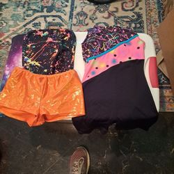 Two Girls Gymnastics Outfits.