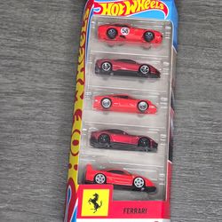 Hot Wheels 2026 Ferrari 5-Pack - 5 Vehicles, Red
