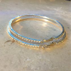 Cubic Zirconia Hoop Earrings 