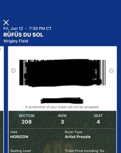 Rufus Du Sol Ticket