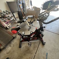 Exercise bike and Ab glider 