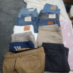 Trousers Size 38 and about 36 x 30 of various brands in good condition, 11 in total  