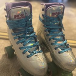 Impala Quad Roller Skate - Holographic, Purple - Size 8