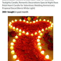 48pcs LED tealight candle and 4000 artificial petal roses for propose 🌹