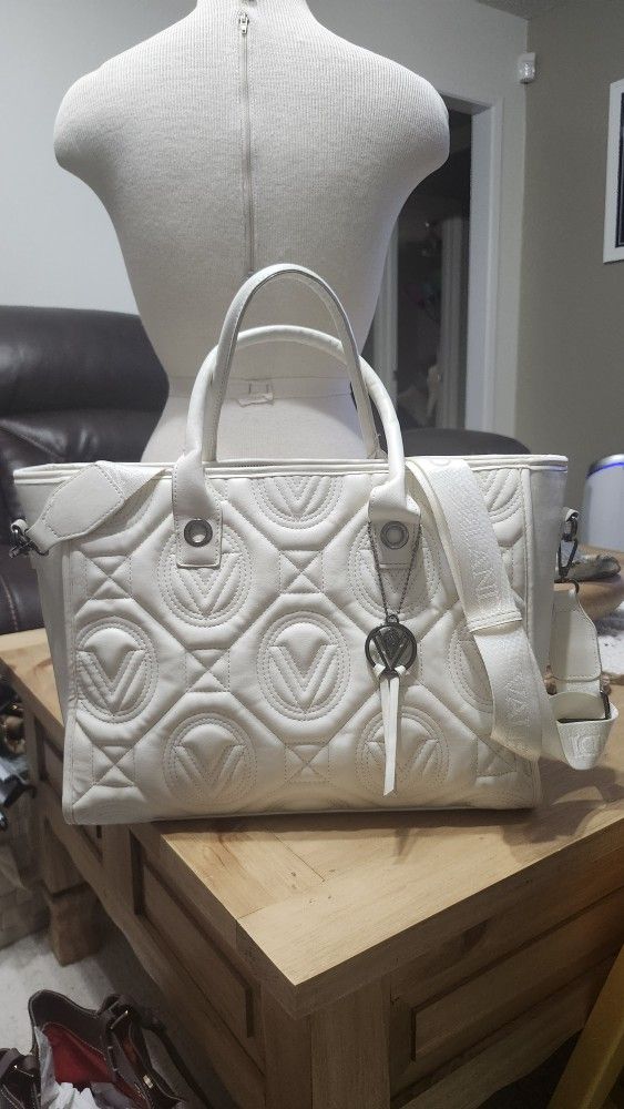 XL Puffer Designer Purse, Neutral Color