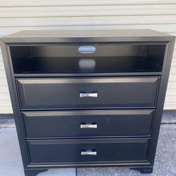 Black Chest Drawer Dresser TV Stand Media