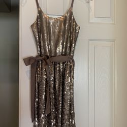 New - Express Gold Sequin Party Dress