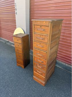 Antique oak filing cabinet