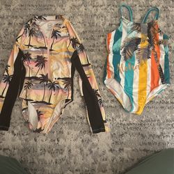 Girls Bathing Suits Size 7/8 Both For $7
