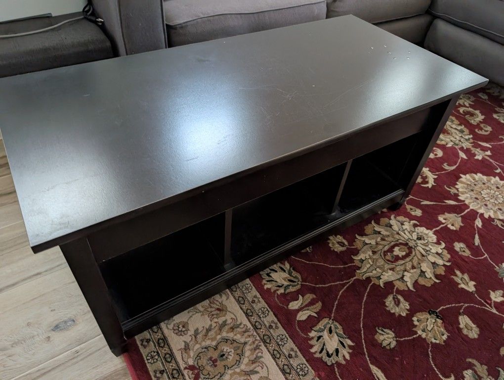 Coffee Table/Ottoman (Storage And Three Shelves Underneath