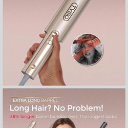 Upgraded Automatic Rotating Curling Iron - TYMO CurlPro Plus Long Barrel Curling Wand for Long Hair, Ceramic Hair Curler for Women, Anti-Scald, Tangle