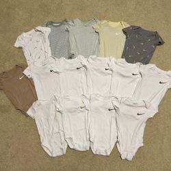 Nike Baby Essential Body Suits Size 6 Months - Lot of 15 Pieces