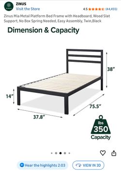 Free Twin Frame And Foam Mattress.
