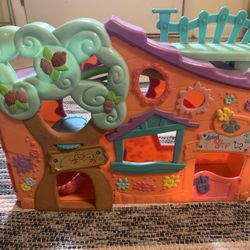 Hasbro LPS Littlest Pet Shop Orange Floral Club Tree House Play Set Swing 2007 - No Pets Just House 