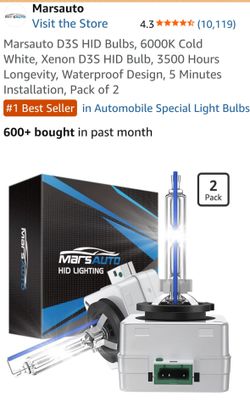 Marsauto HID Bulbs  6000K Model D3S (2 BULBS)