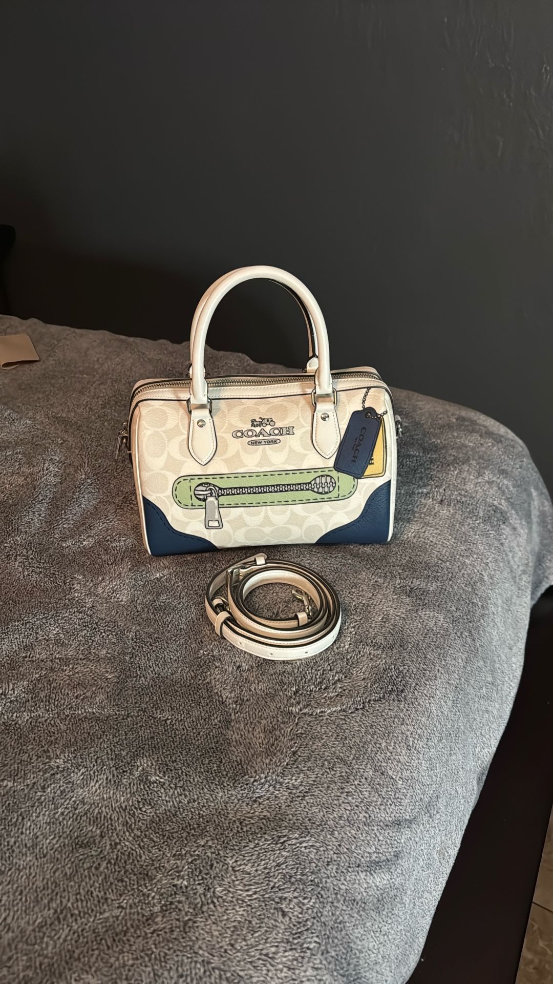 Coach Rowan Satchel In Signature Canvas&Leather