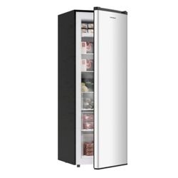 BANGSON Upright Freezer, 7.0 Cu.ft Freestanding Freezer, Convertible Upright Freezer/Refrigerator, Single Door for Kitchen, Office, Apartment, Silver