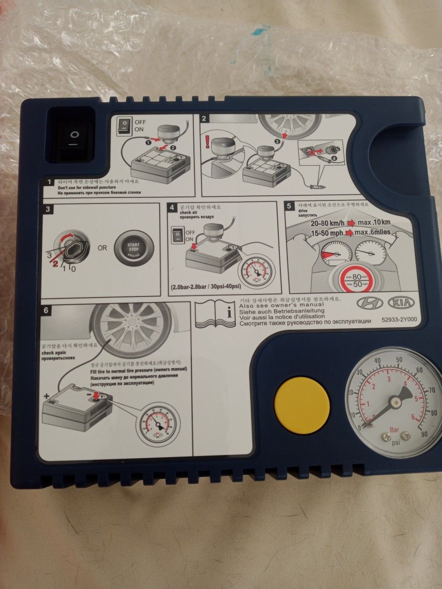 Automatic Car Bike Ball Tire Pump Pressure Gauge NEW