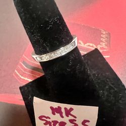 14K Solid White Gold Diamonds 💎 Wedding Ring Sise 5.5